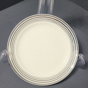 VTG Taylor Smith Taylor Silver Platinum Ring Cream Salad Plate 7.25 Inch USA